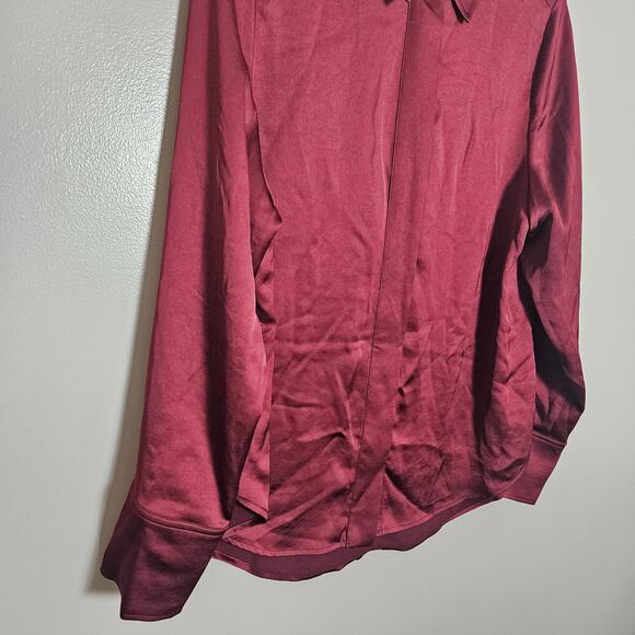 NWOT Nordstrom Maroon Button Up Collared Shirt Sz Small - Picture 4 of 15